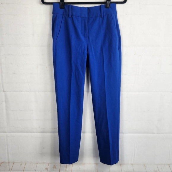 J. Crew Tollegno 1900 Cameron Career Slim Crop Italian Wool Pants Blue 00P - Picture 3 of 14
